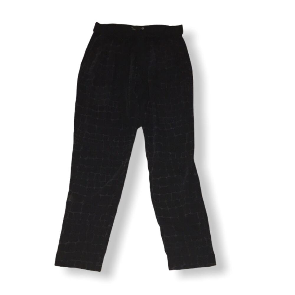 Noir black stretchy pants sash belt loop S